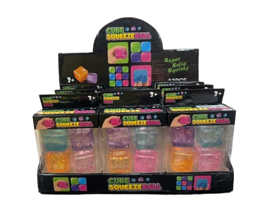 Glitter Square Sugar Block Squishies – Pack of 4