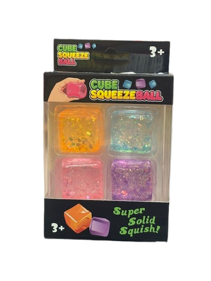 Glitter Square Sugar Block Squishies – Pack of 4