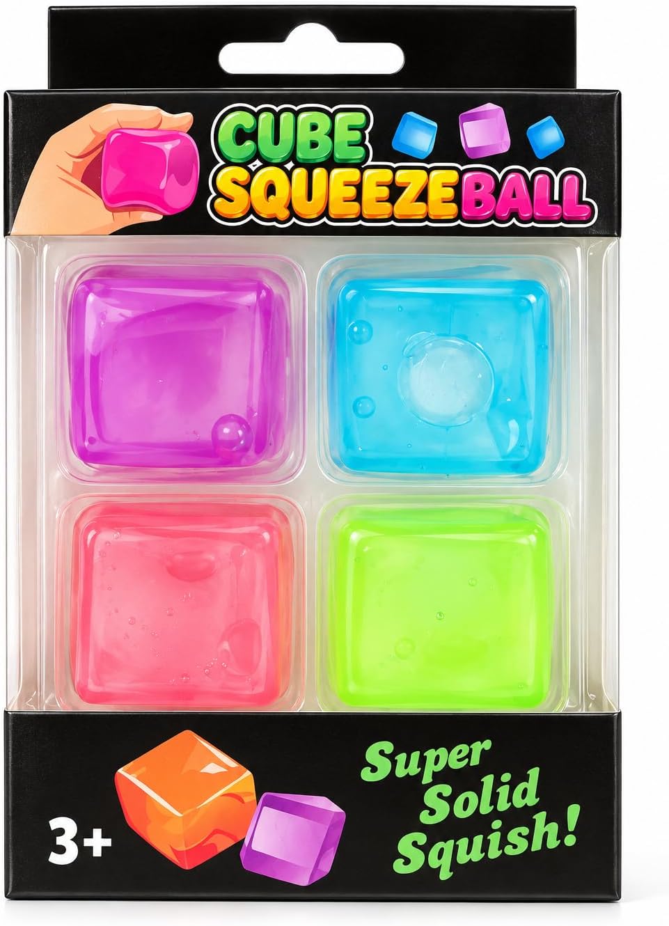 Plain Square Sugar Block Squishies – Pack of 4