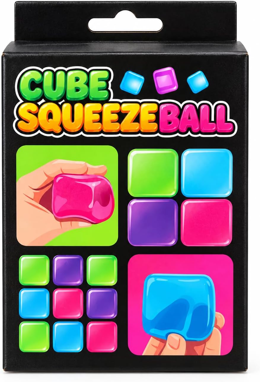 Glitter Square Sugar Block Squishies – Pack of 4